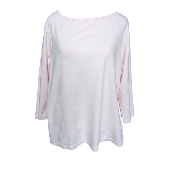 L.L. Bean Baby Soft Pink 3/4 length sleeve t-shirt Top XL Reg GUC - Picture 1 of 11